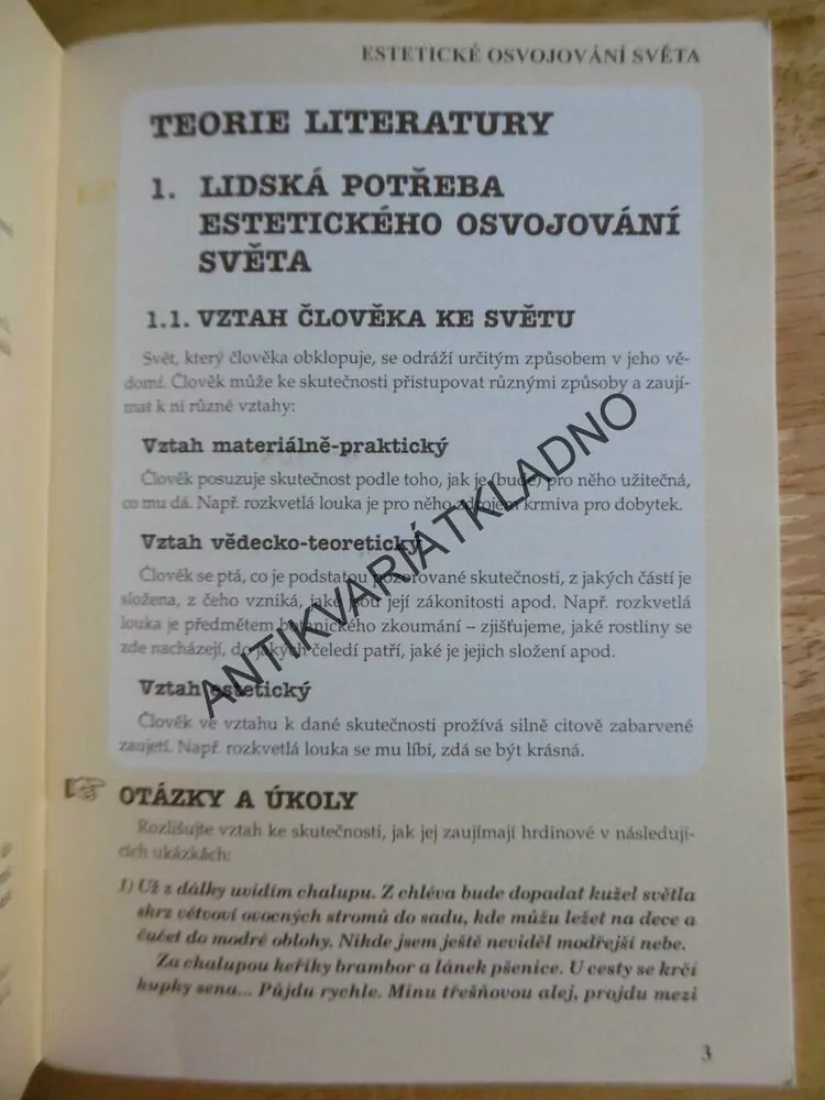 TEORIE LITERATURY 1-4, LITERATURA, VĚRA MARTÍNKOVÁ