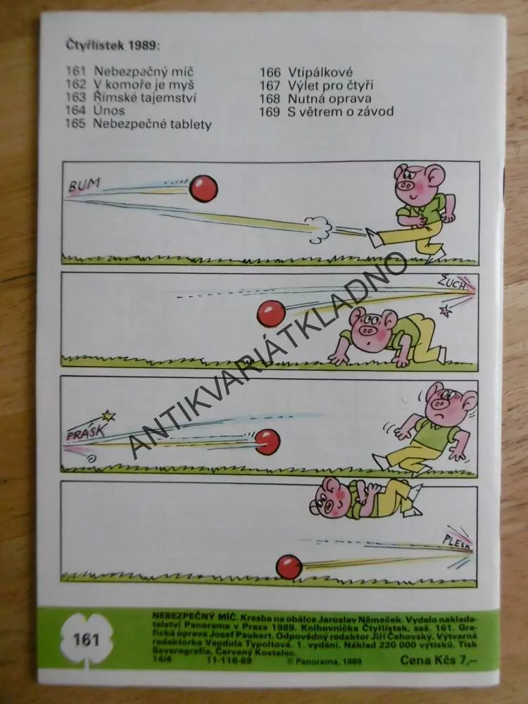 ČTYŘLÍSTEK 161 - NEBEZPEČNÝ MÍČ- (HŘBET)