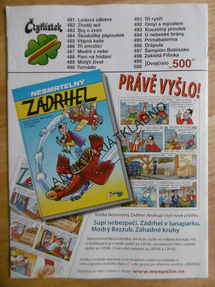 ČTYŘLÍSTEK 492 - OMYL S MÝVALEM