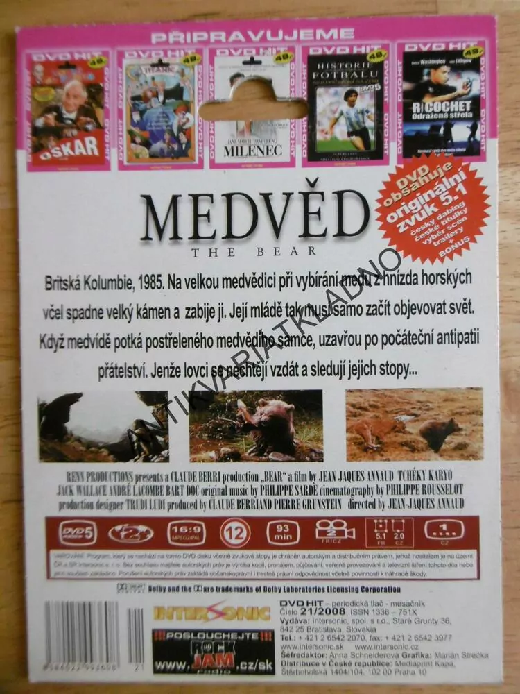 MEDVĚD, THE BEAR, DVD FILM