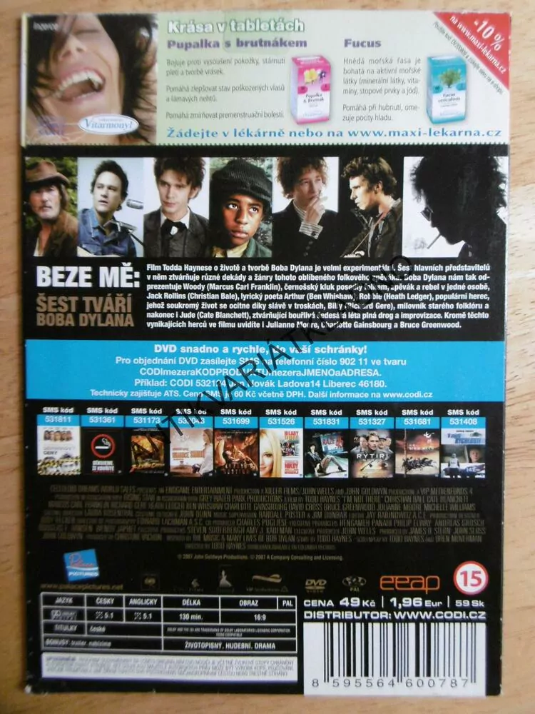 BEZE MĚ: ŠEST TVÁŘÍ BOBA DYLANA, DVD FILM