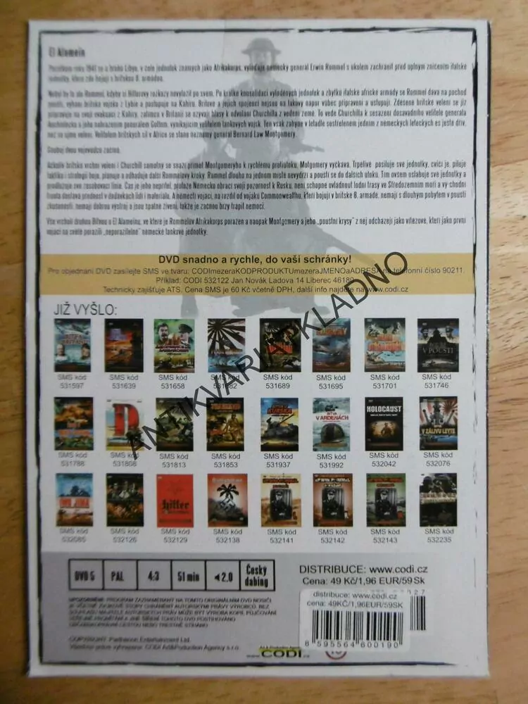 GENERÁLOVÉ VE VÁLCE EL ALAMEIN, DVD FILM DOKUMENT