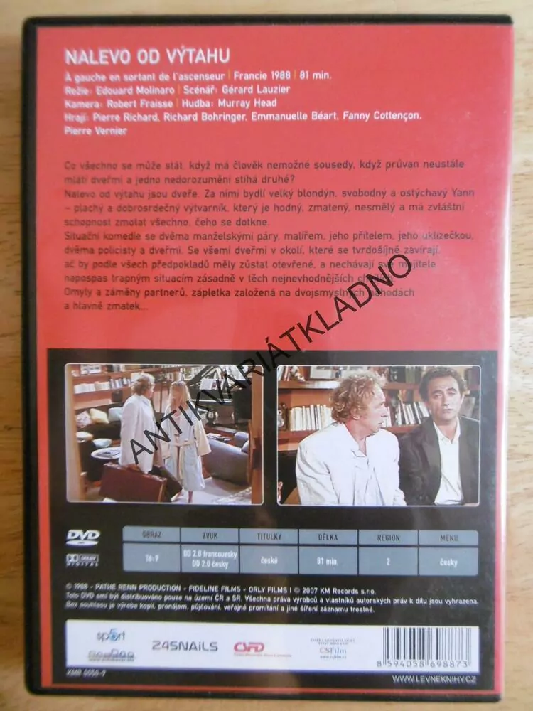 NALEVO OD VÝTAHU, PIERRE RICHARD, DVD FILM