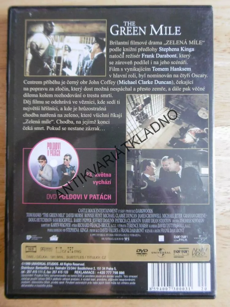 ZELENÁ MÍLE, TOM HANKS, DVD FILM