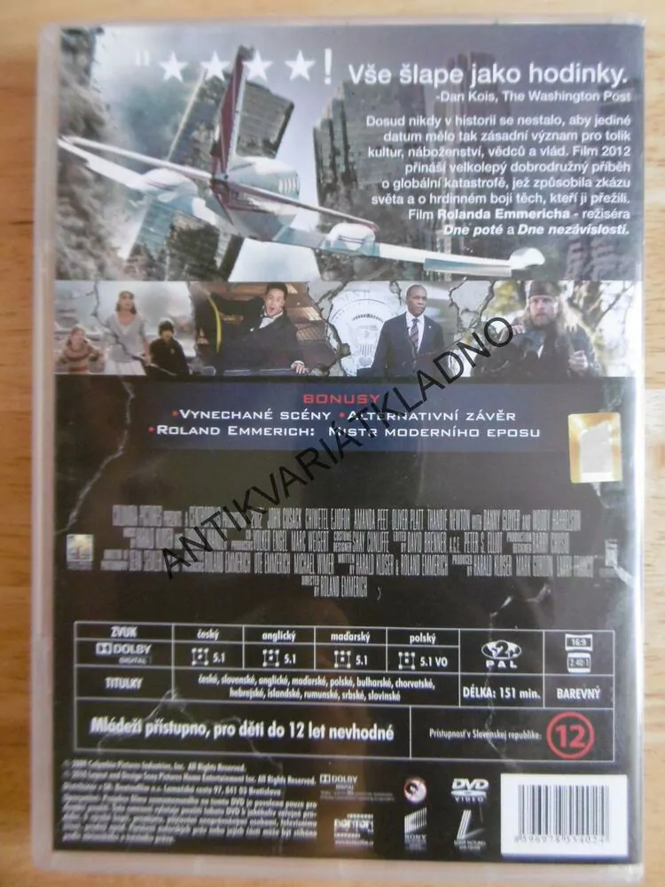 2012, ROLAND EMMERICH, DVD FILM