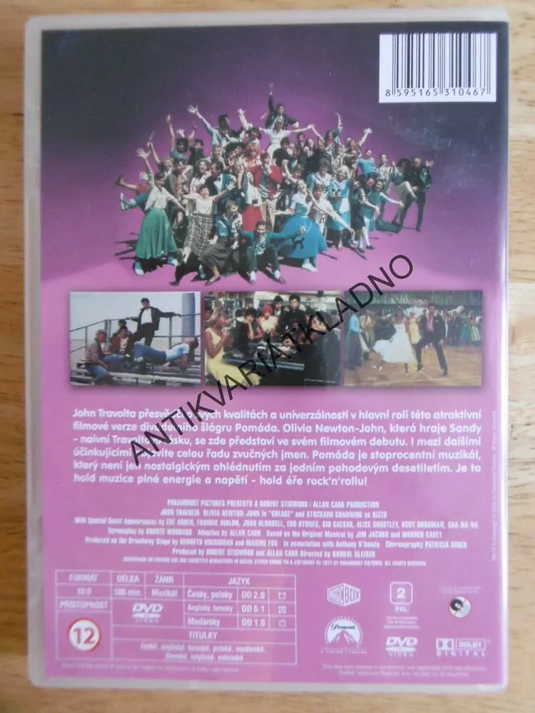 POMÁDA, JOHN TRAVOLTA, DVD FILM