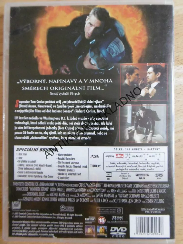 MINORITY REPORT, TOM CRUISE, DVD FILM