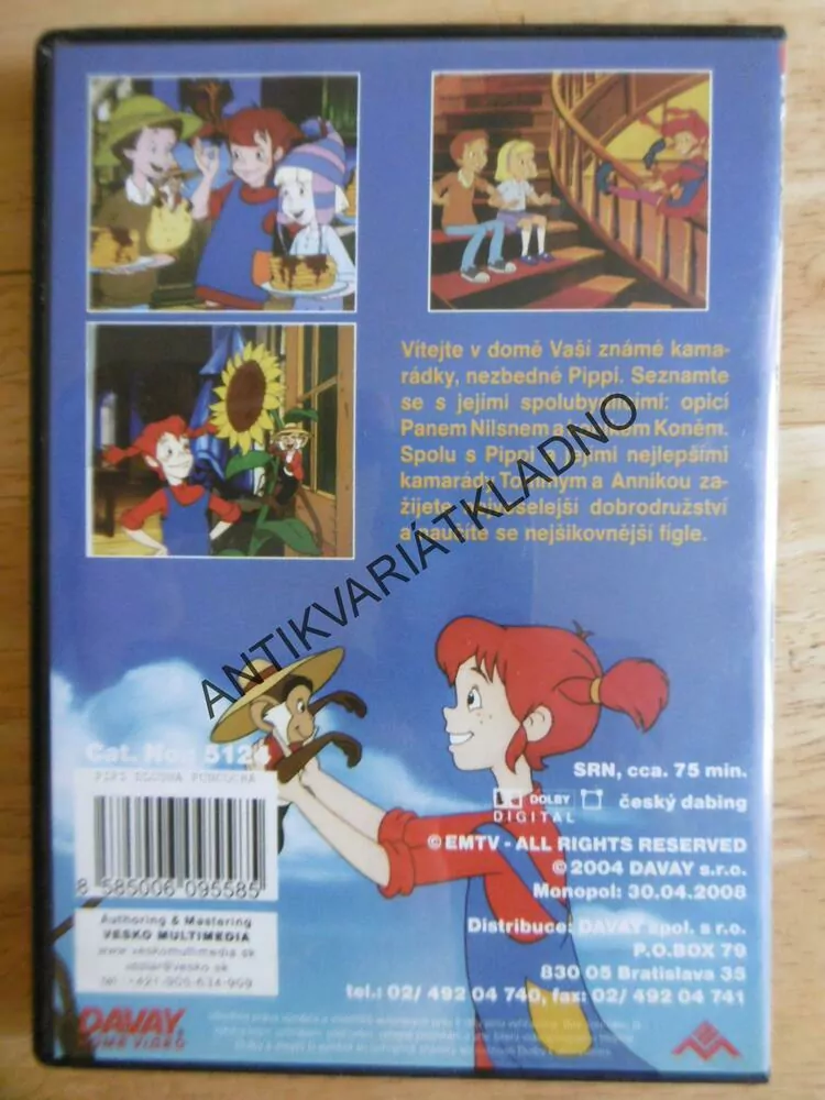 PIPPI DLOUHÁ PUNČOCHA, DVD FILM