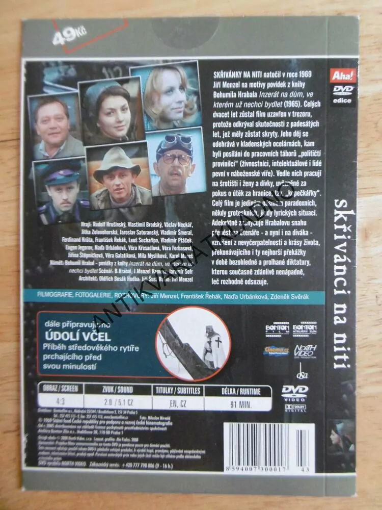SKŘIVÁNCI NA NITI, MENZEL, HRABAL, NECKÁŘ, DVD FILM ČR