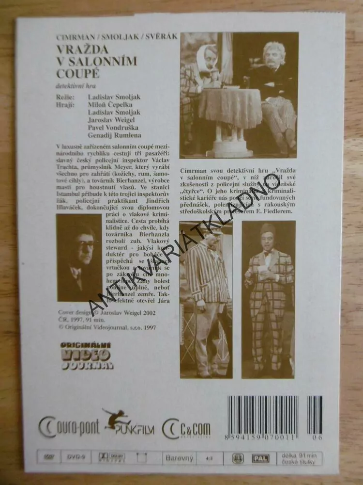 JÁRA CIMRMAN, VRAŽDA V SALONNÍM COUPÉ, DVD FILM  ČR