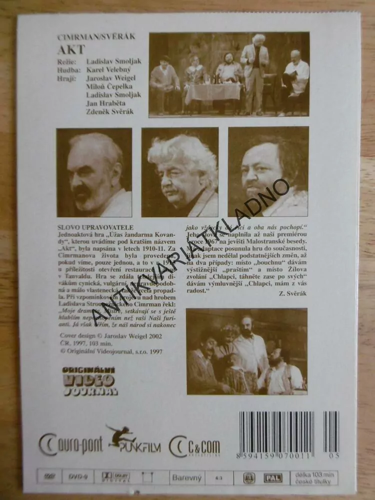 JÁRA CIMRMAN, AKT, HRA SE ZPĚVY A TANCI, DVD FILM ČR