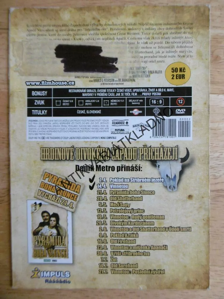 VINNETOU,BRICE KAREL MAY, BARKER, DVD FILM Č.2
