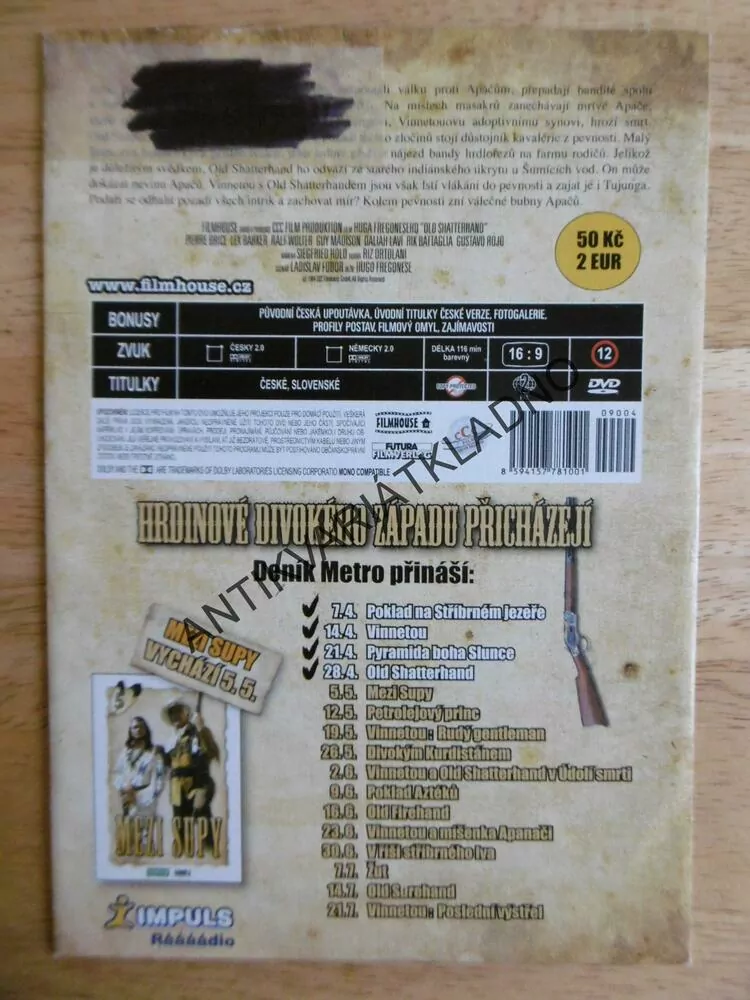 OLD SHATTERHAND,VINNETOU,BRICE KAREL MAY, BARKER, DVD FILM Č.4