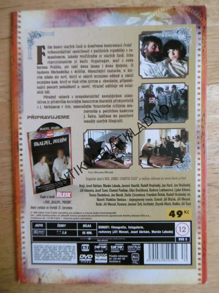 KONEC STARÝCH ČASŮ, DVD FILM 