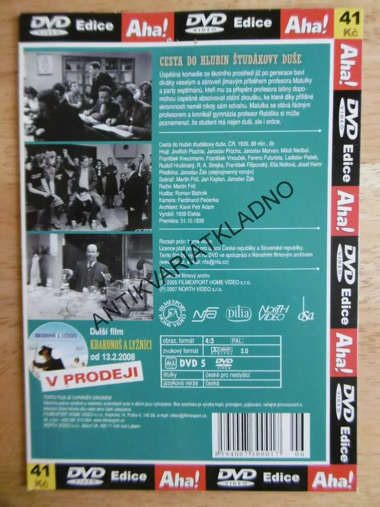 CESTA DO HLUBIN ŠTUDÁKOVY DUŠE, DVD FILM  ČR