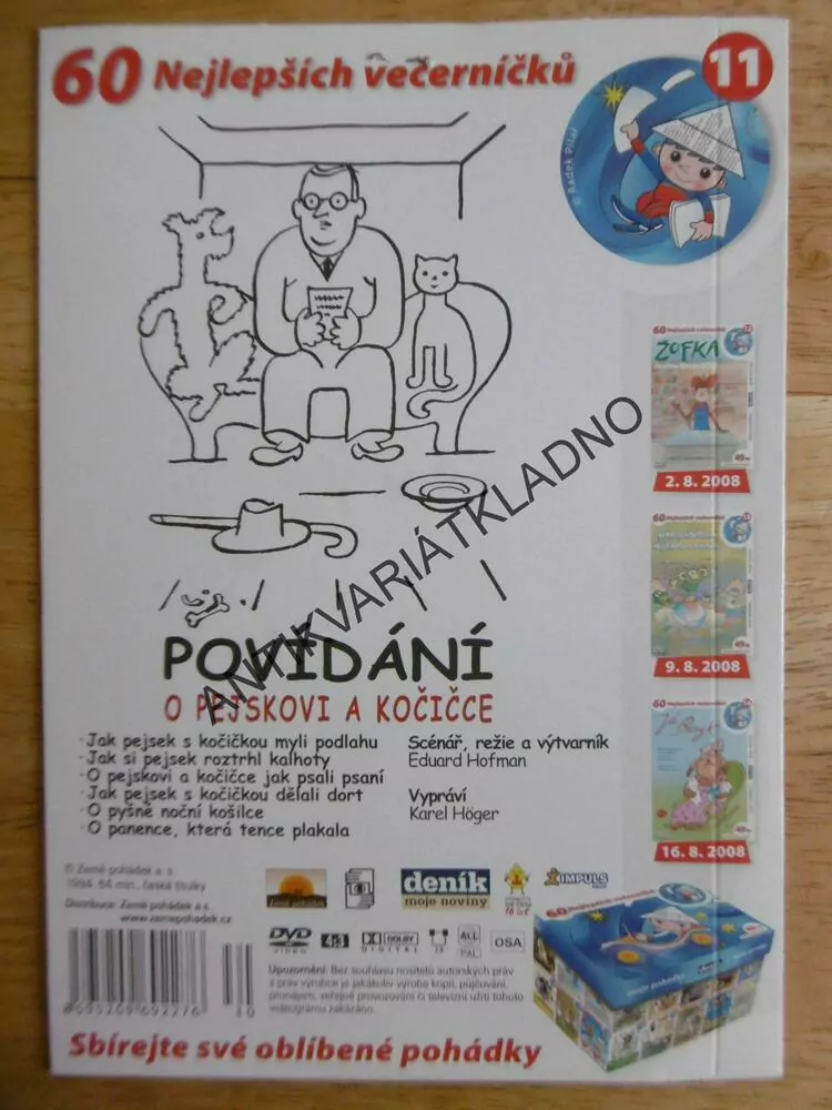 POVÍDÁNÍ O PEJSKOVI A KOČIČCE, JOSEF ČAPEK, DVD FILM