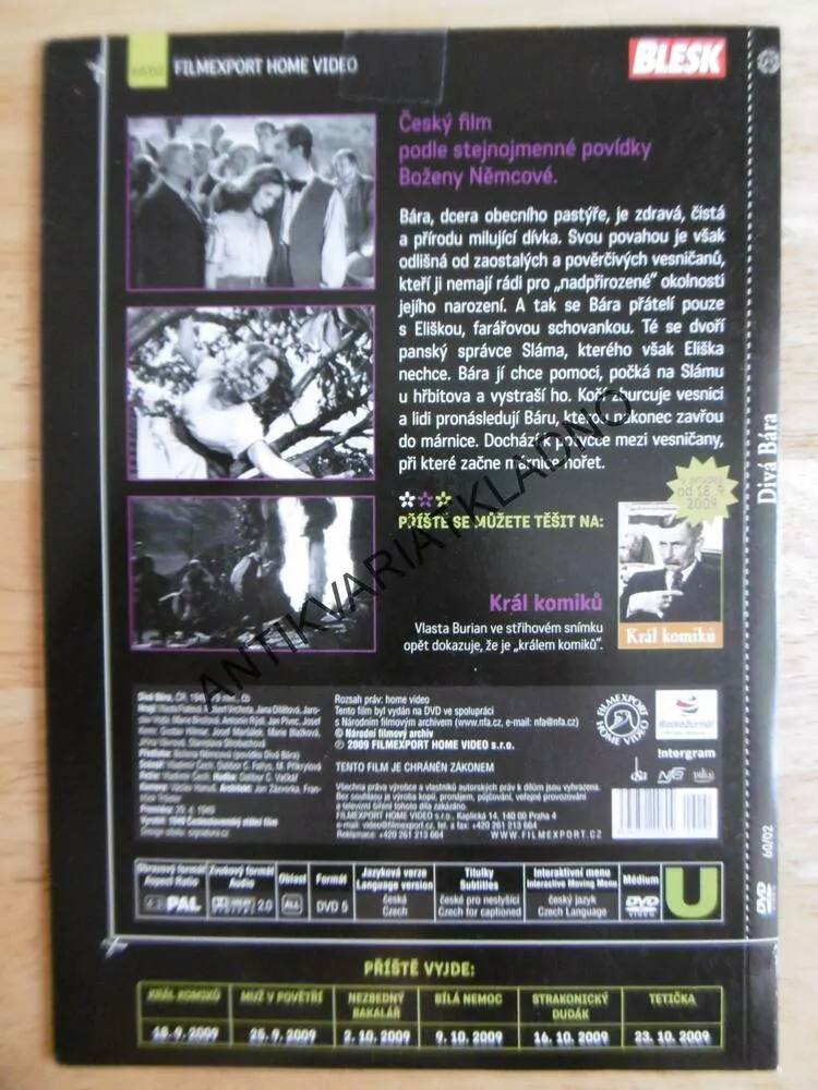 DIVÁ BÁRA, DVD FILM