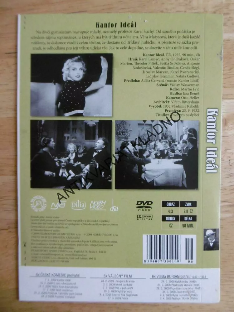 KANTOR IDEÁL, ONDRÁKOVÁ, DVD FILM