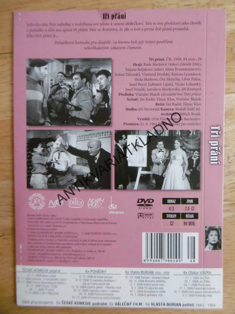 TŘI PŘÁNÍ, DVD FILM