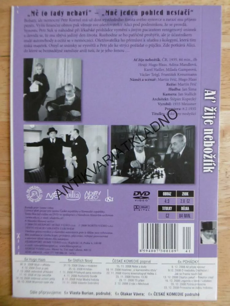 AŤ ŽIJE NEBOŽTÍK, HUGO HAAS, MANDLOVÁ, DVD FILM