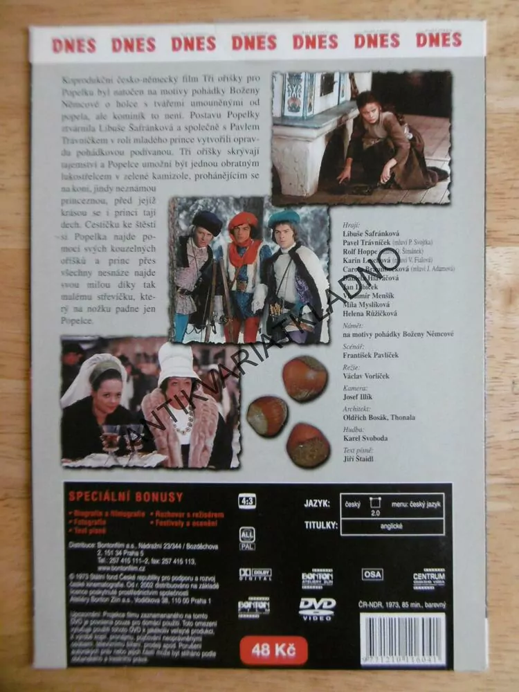 TŘI OŘÍŠKY PRO POPELKU, DVD FILM POHÁDKA