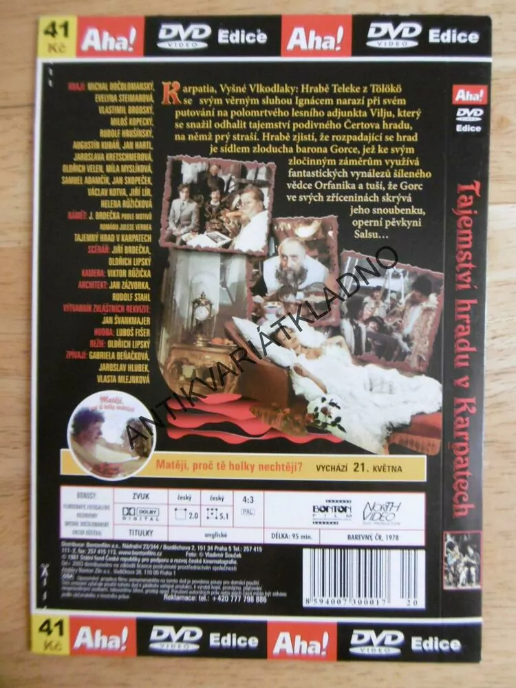 TAJEMSTVÍ HRADU V KARPATECH, DVD FILM