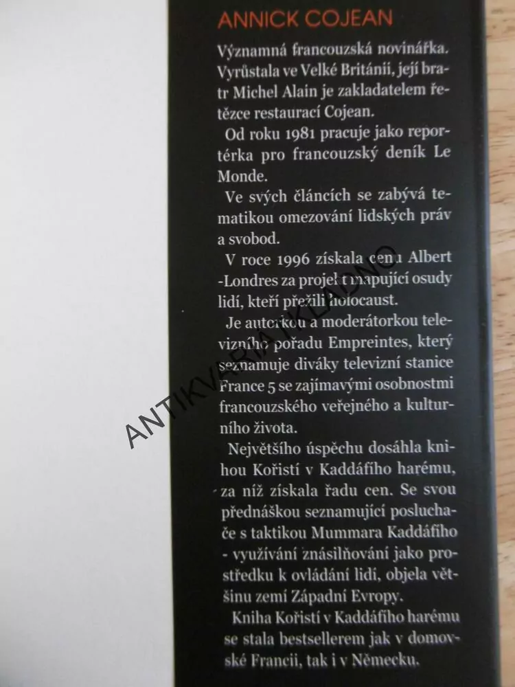 KOŘISTÍ V KADDÁFÍHO HARÉMU, ANNICK COJEAN,