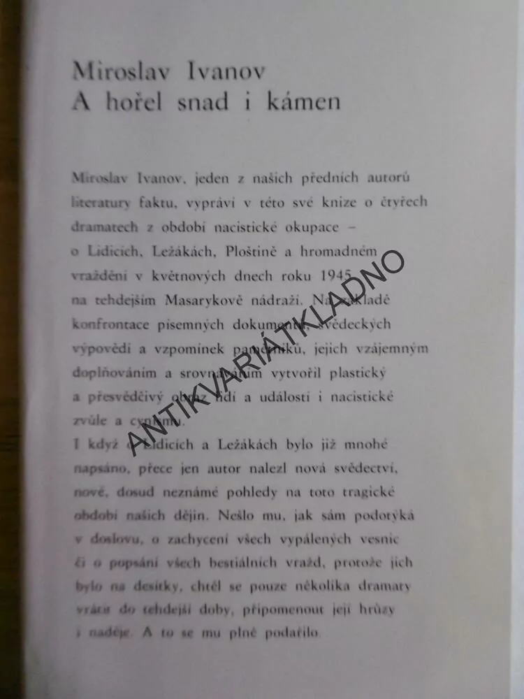 A HOŘEL SNAD I KÁMEN, MIROSLAV IVANOV, **an