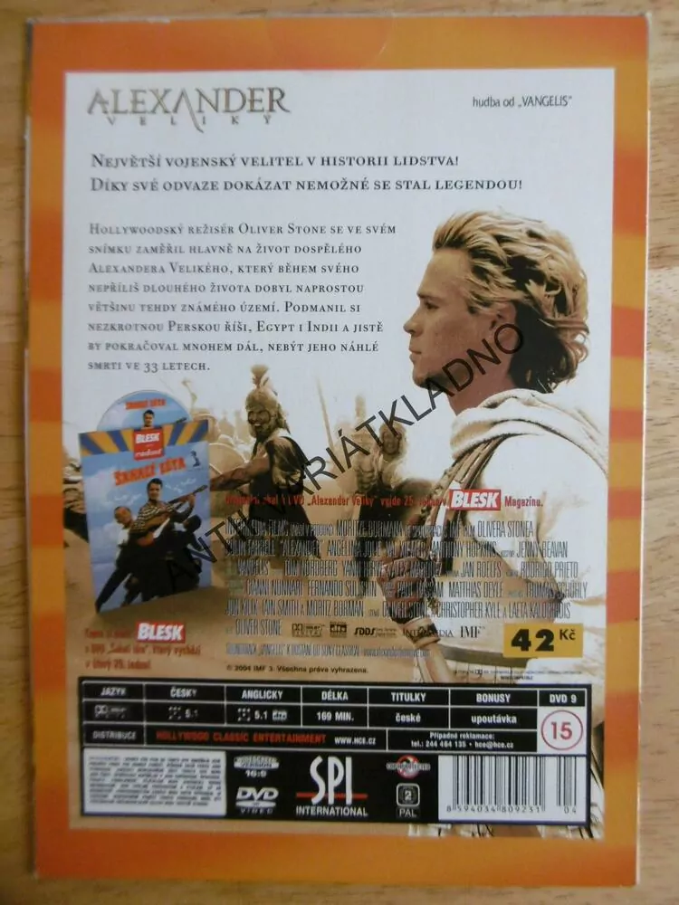 ALEXANDER VELIKÝ, COLIN FARRELL, DVD FILM