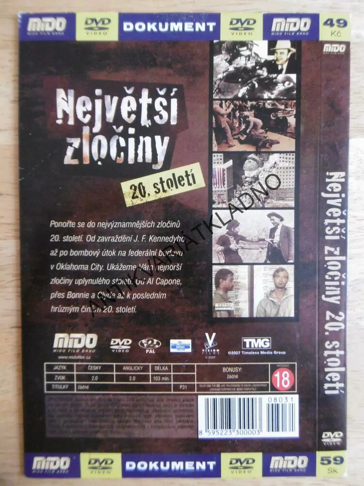 NEJVĚTŠÍ ZLOČINY 20.STOLETÍ, DVD FILM