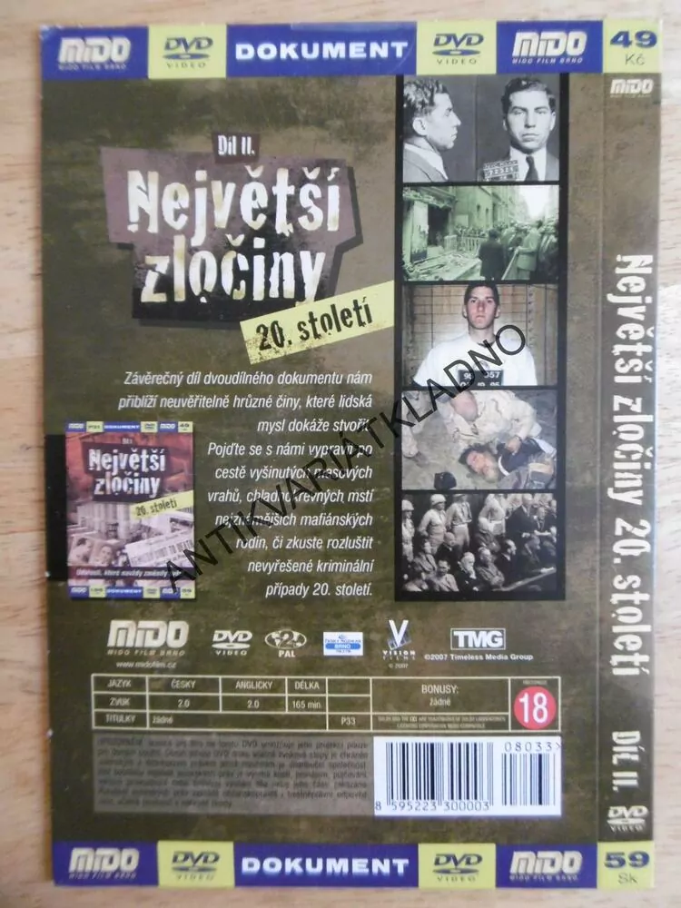 NEJVĚTŠÍ ZLOČINY 20.STOLETÍ, DVD FILM