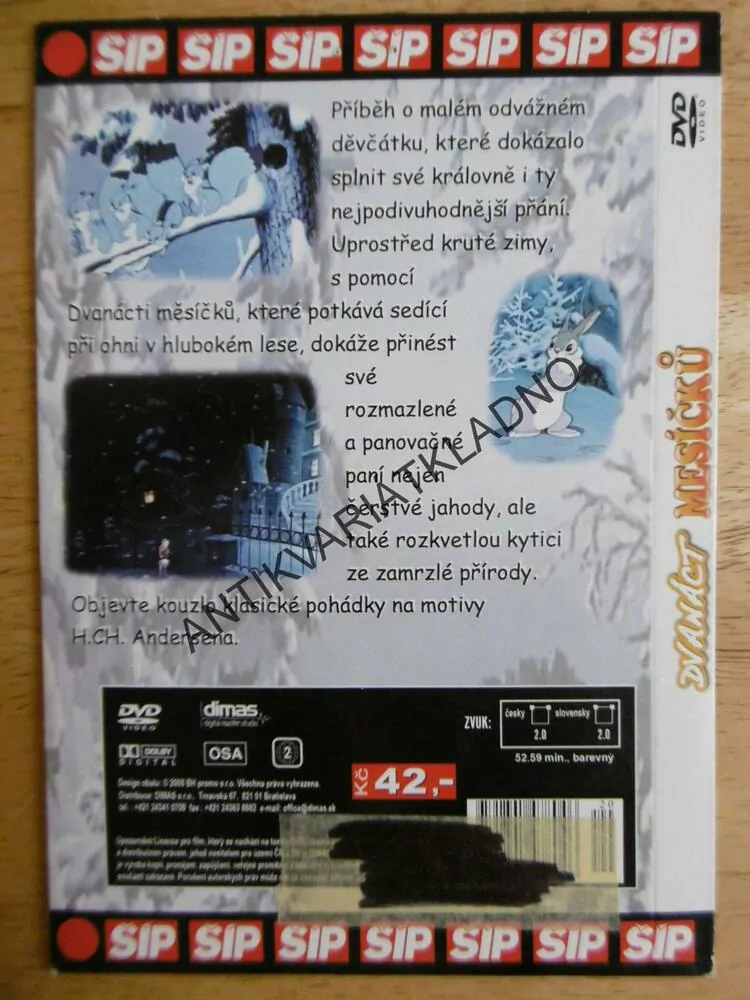 DVANÁCT MĚSÍČKŮ,H.CH. ANDERSEN, DVD FILM