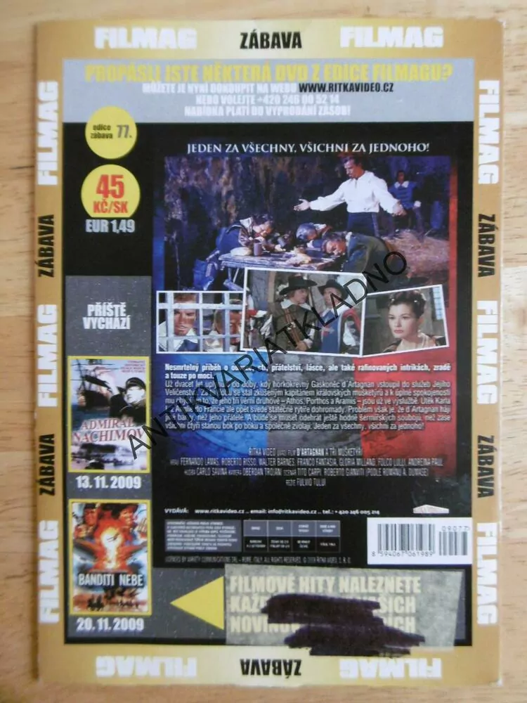 D´ARTAGNAN A TŘI MUŠKETÝŘI, DVD FILM