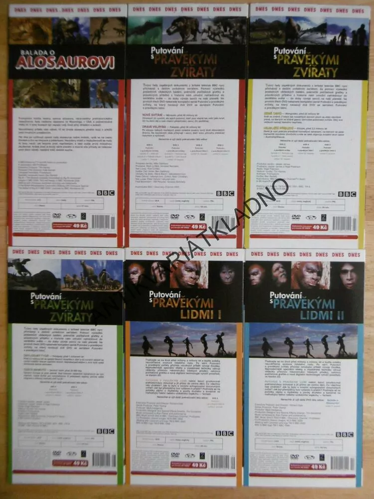 BALADA O ALOSAUROVI, PUTOVÁNÍ S PRAVĚKÝMI ZVÍŘATY, 1-6, DVD FILM 