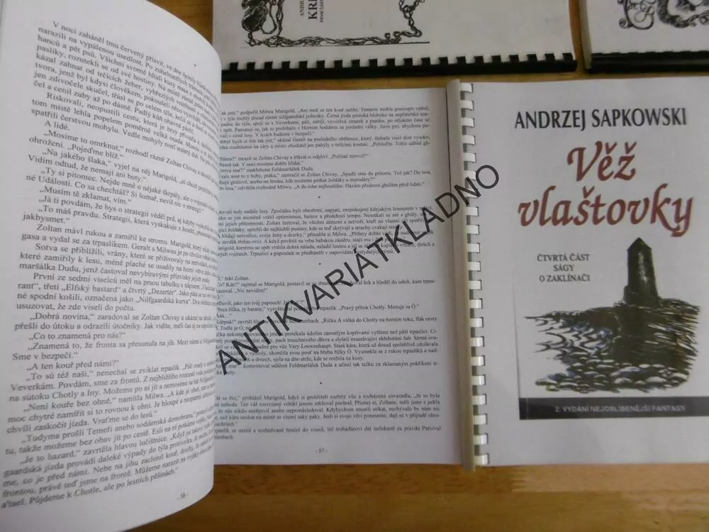 ANDRZEJ SAPKOWSKI, FOTOREPRINT, ZAKLÍNAČ 3-5.DÍL, KREV ELFŮ, ČAS OPOVRŽENÍ