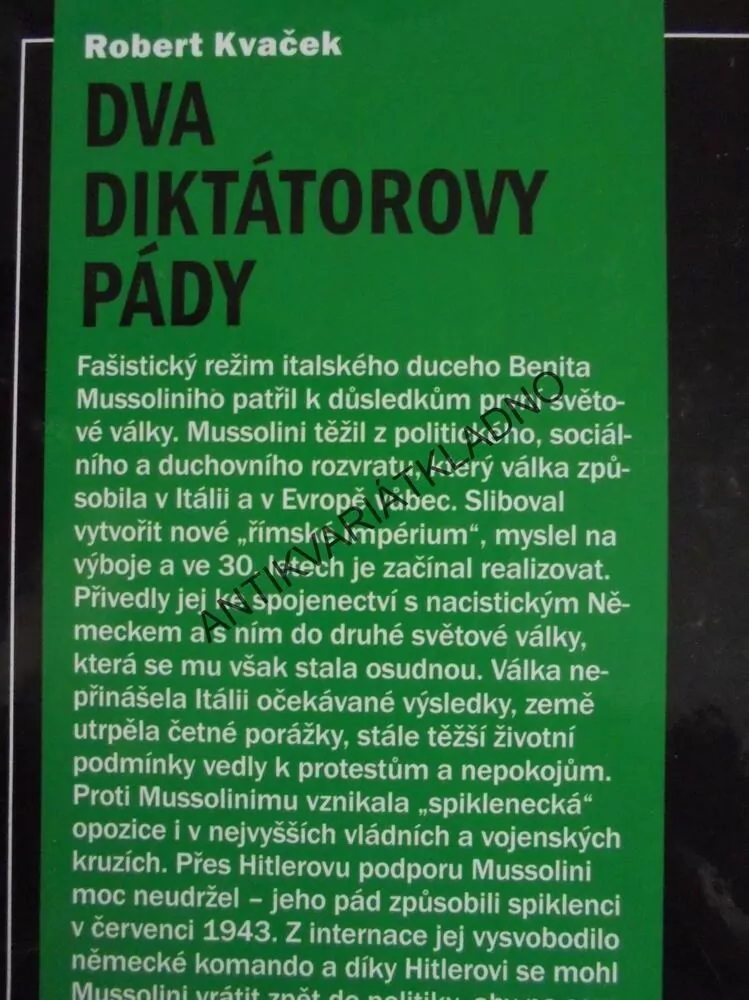 DVA DIKTÁTOROVY PÁDY, MUSSOLINI,KVAČEK,MAGNET SV.3, **an