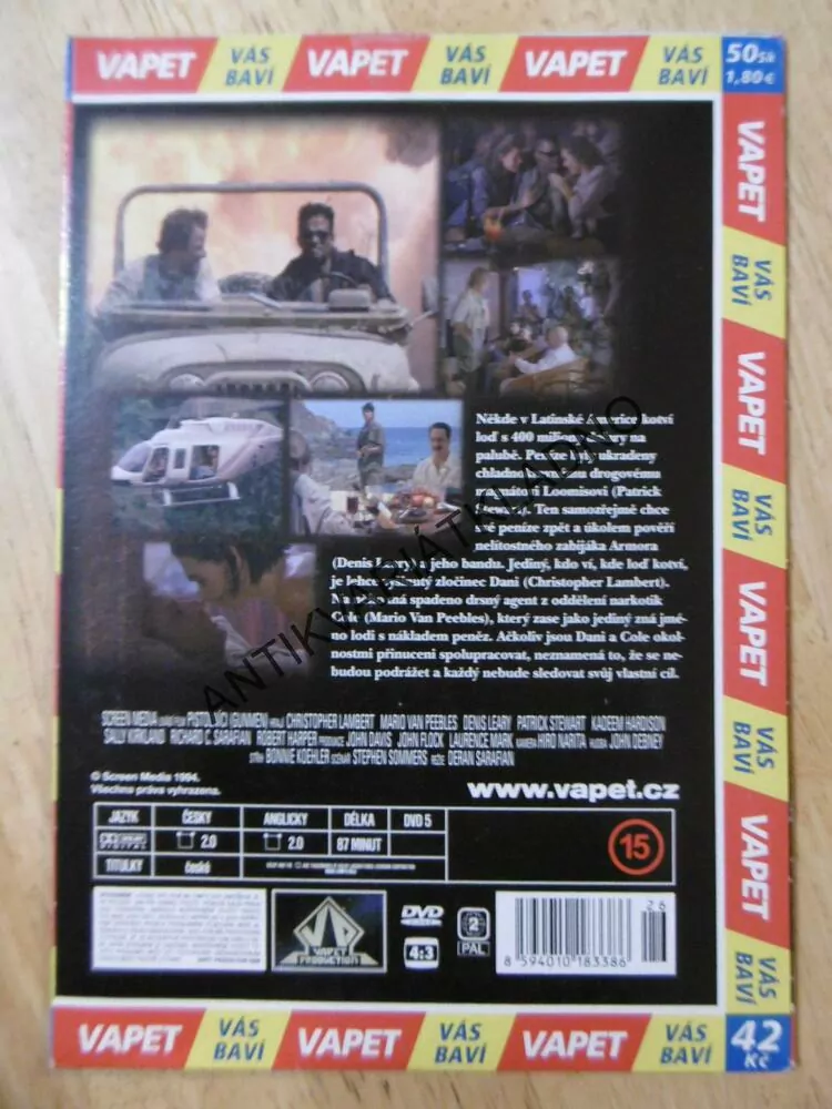 PISTOLNÍCI, CHRISTOPHER LAMBERT, MARIO VAN PEEBLES, DVD FILM 