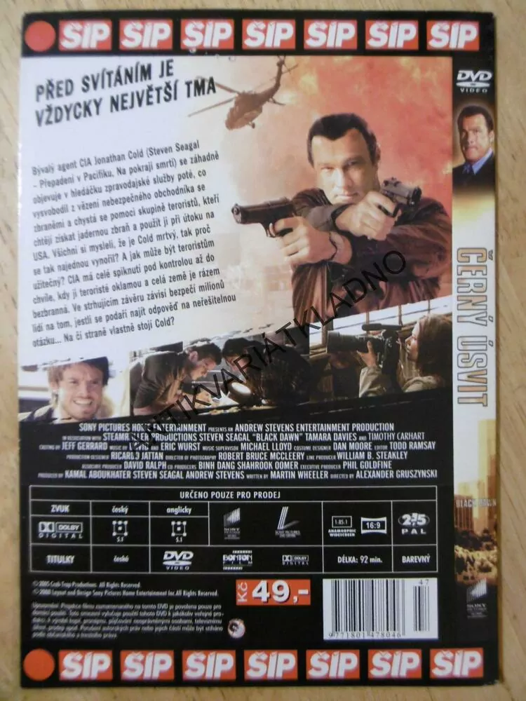 ČERNÝ ÚSVIT, STEVEN SEAGAL, DVD FILM 