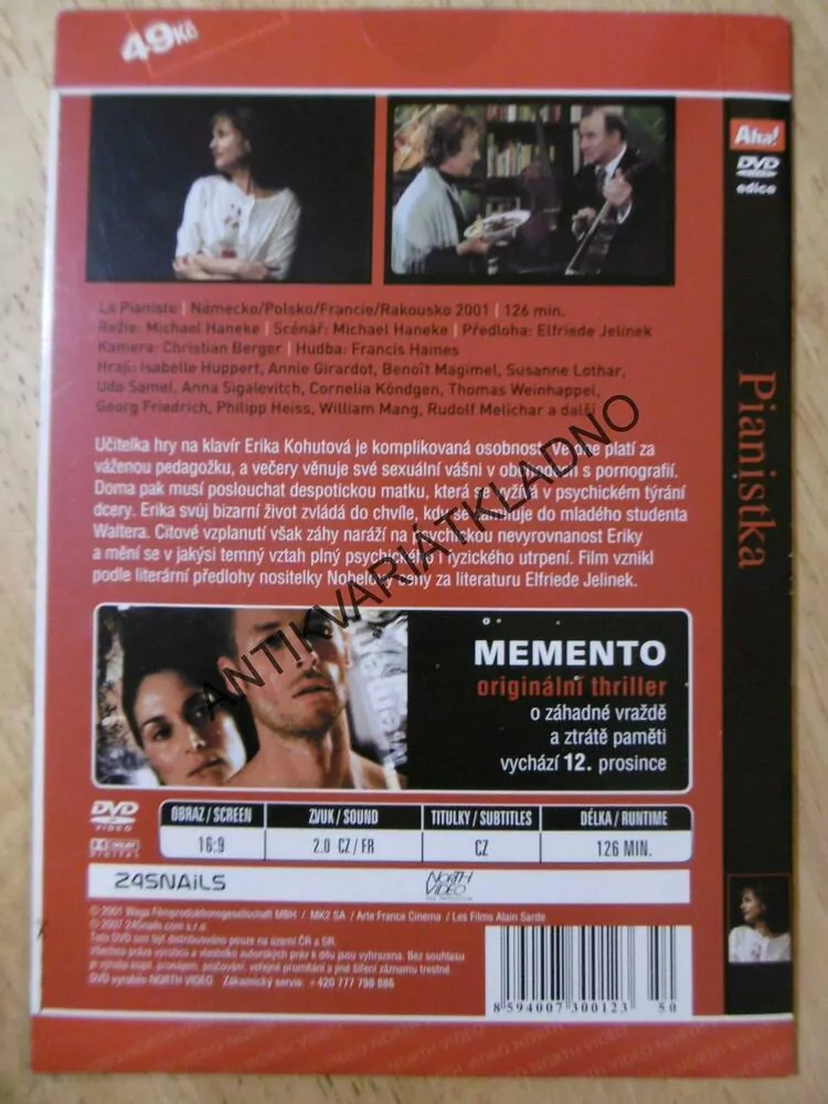 PIANISTKA, DVD FILM 