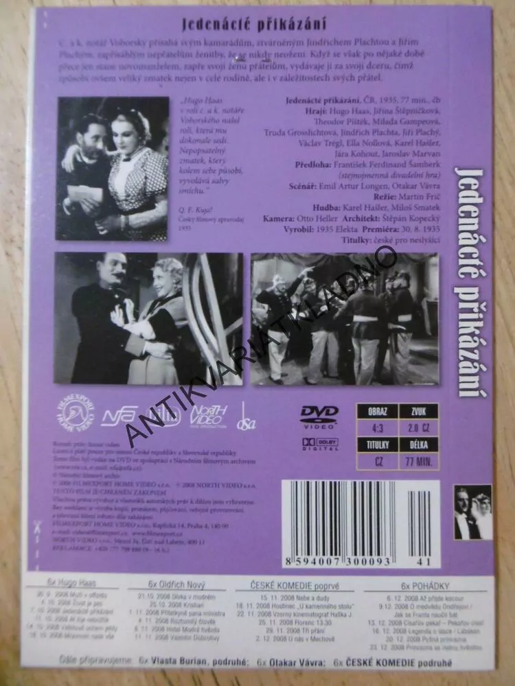 JEDENÁCTÉ PŘIKÁZÁNÍ, HUGO HAAS, DVD FILM 