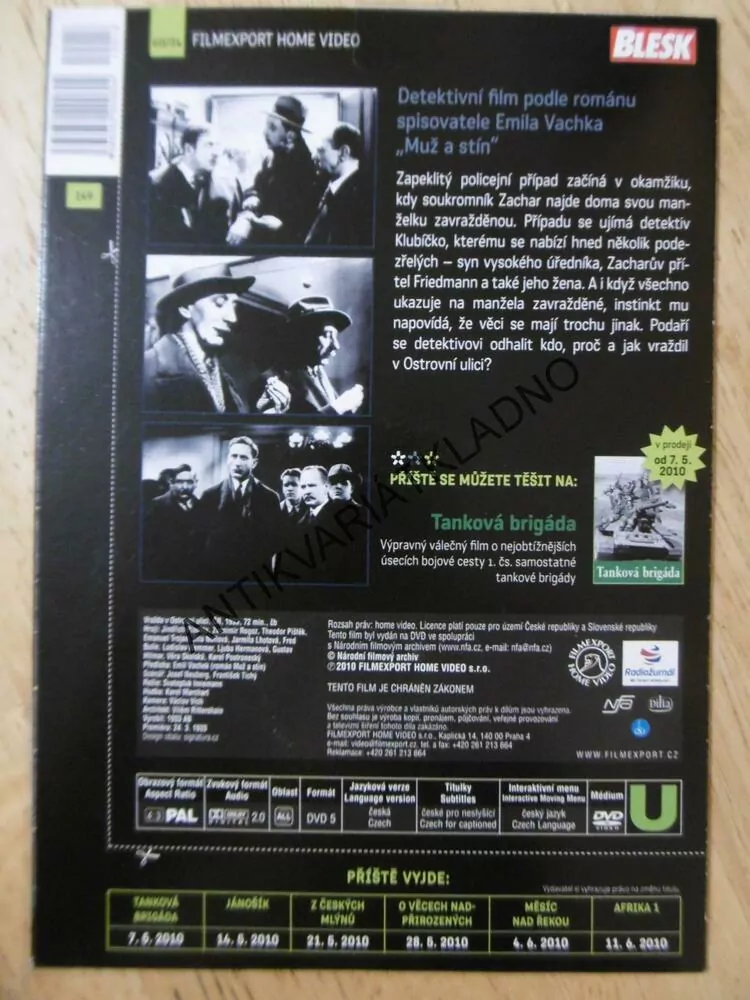 VRAŽDA V OSTROVNÍ ULICI, JIŘÍ PLACHTA, DVD FILM