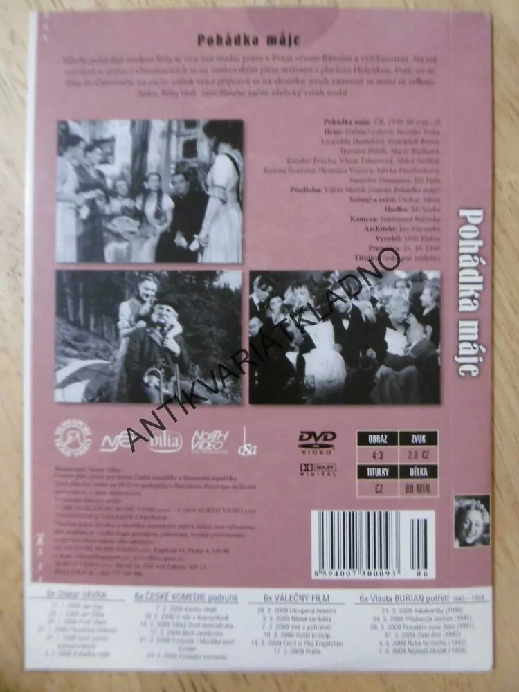 POHÁDKA MÁJE, OTAKAR VÁVRA, GOLLOVÁ, DVD FILM