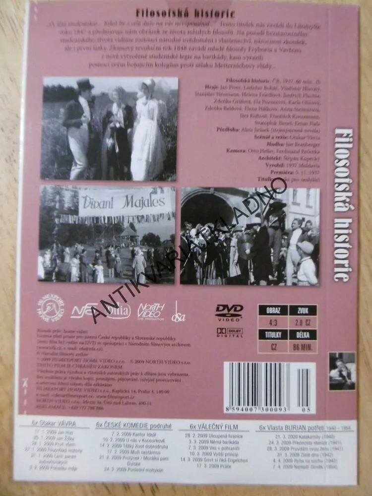 FILOSOFSKÁ HISTORIE, DVD FILM 