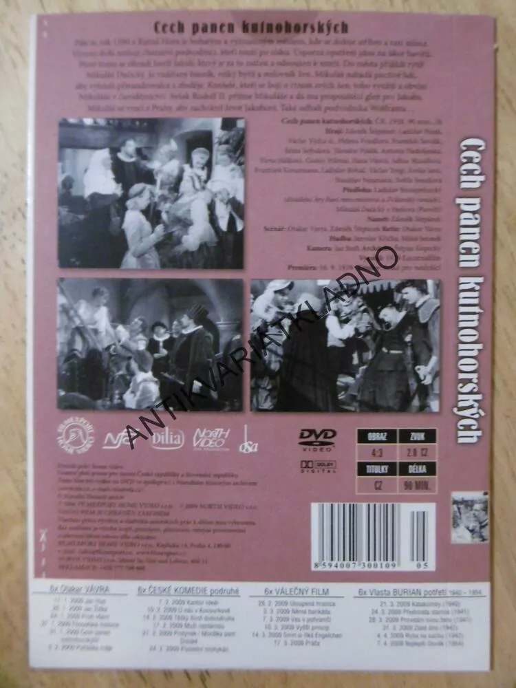CECH PANEN KUTNOHORSKÝCH, DVD FILM