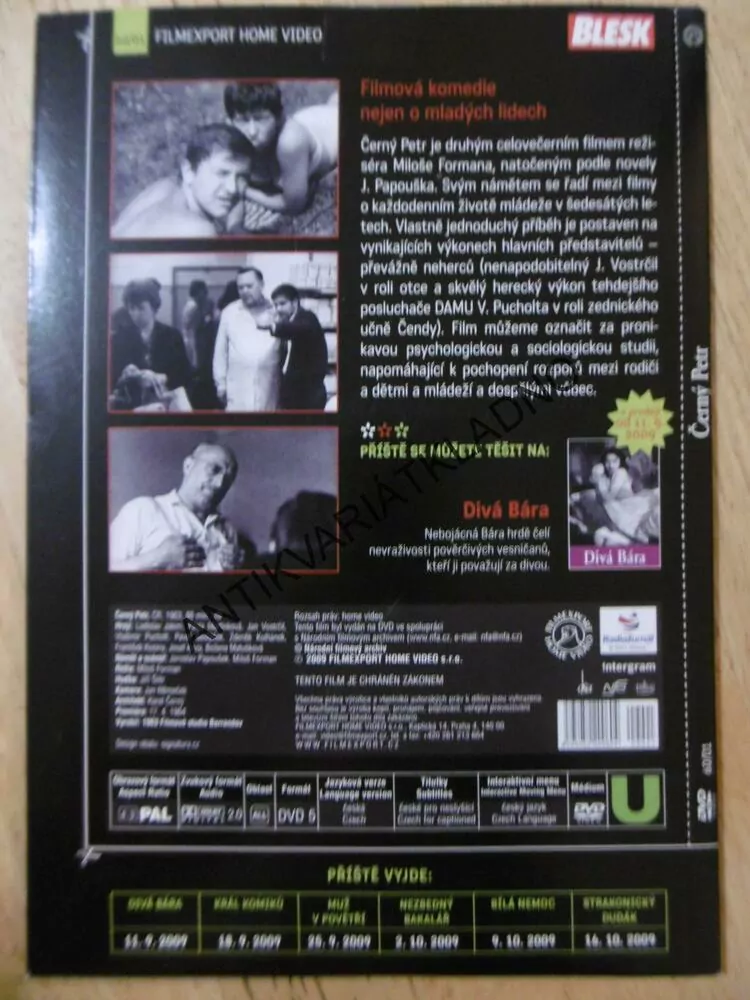 ČERNÝ PETR, DVD FILM 