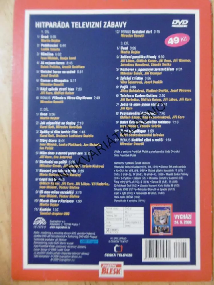 HITPARÁDA TELEVIZNÍ ZÁBAVY, DVD FILM