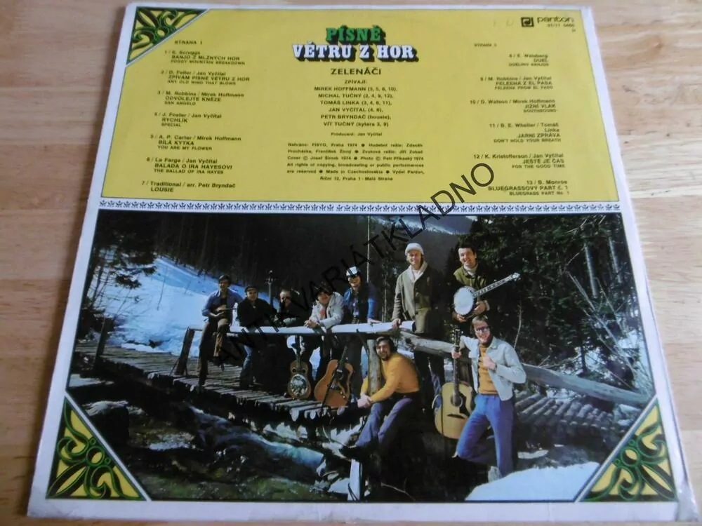 PÍSNĚ VĚTRU Z HOR, ZELENÁČI, GREENHORNS, LP