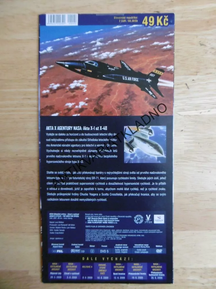 ZÁVOD S RYCHLOSTÍ, ODTAJNĚNÉ ARCHIVY NASA,DVD FILM DOKUMENT