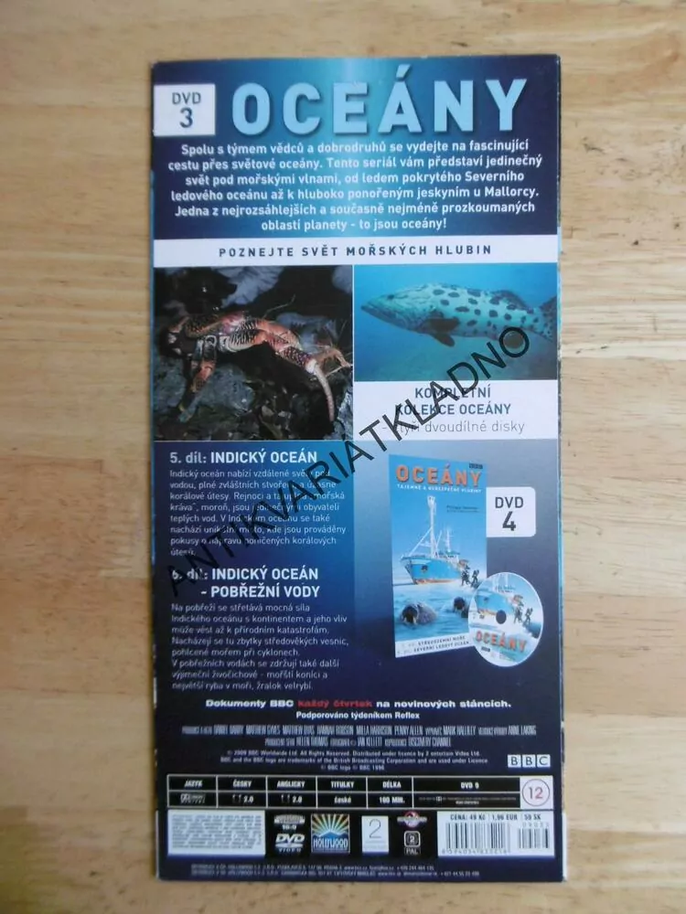 OCEÁNY, BOHATSTVÍ TROPICKÝCH VOD, DVD FILM DOKUMENT