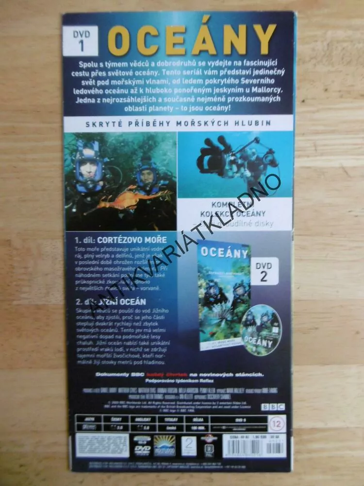 OCEÁNY, CORTÉZOVO MOŘE, JIŽNÍ OCEÁN, DVD FILM DOKUMENT